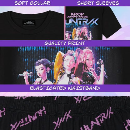 KPop Demon Hunters | Officially Licensed 2-Pc Pajama Set for Girls, Ages 5-14 | Soft T-Shirt & Shorts