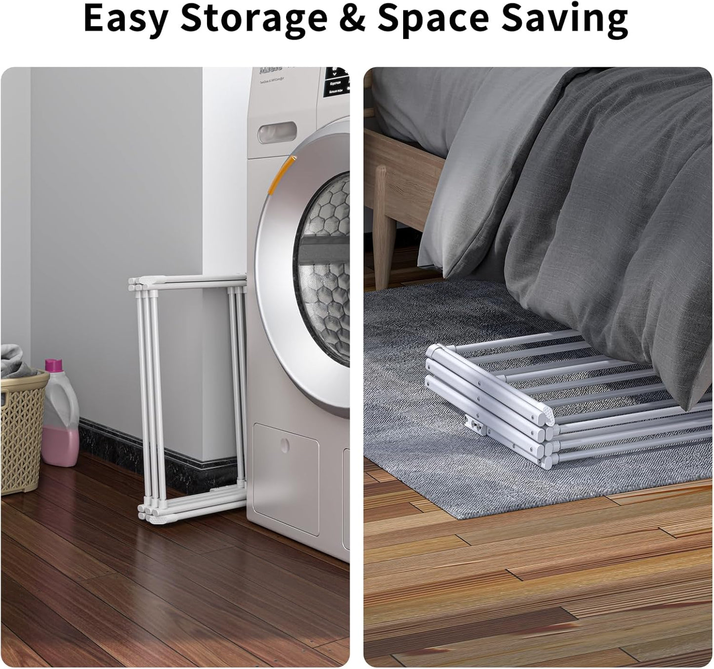 Skiennix 3-Tier Clothes Drying Rack - Foldable Indoor & Outdoor Laundry Solution | Space-Saving Metal Design, Pure White