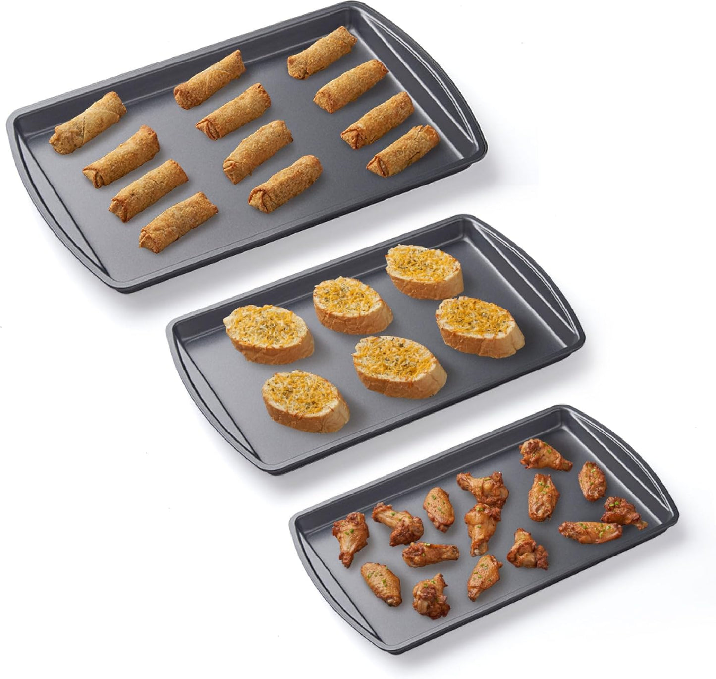 Nifty Cookie & Baking Sheets Set - Non-Stick Steel, Dishwasher & Oven Safe, Includes 3 Sizes