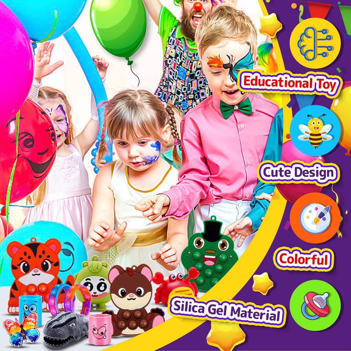 Skiennix 1000 PCS Fidget Toys - Bulk Party Favors for Kids | Ideal for Goodie Bags & Classroom Prizes