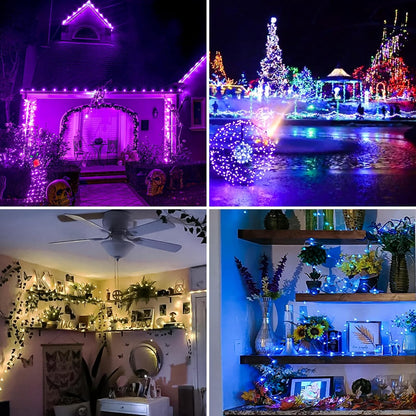 Skiennix 39Ft RGB Color Changing Fairy Lights - Battery Operated String Lights with Remote & Timer for Indoor/Outdoor Use