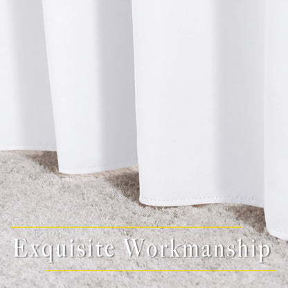 NICETOWN White Room Darkening Curtain Panels - Thermal Insulated Grommet 50% Room Darkening Window Drapes and Curtains for Bedroom/Basement (Set of 2, W37 x L54)