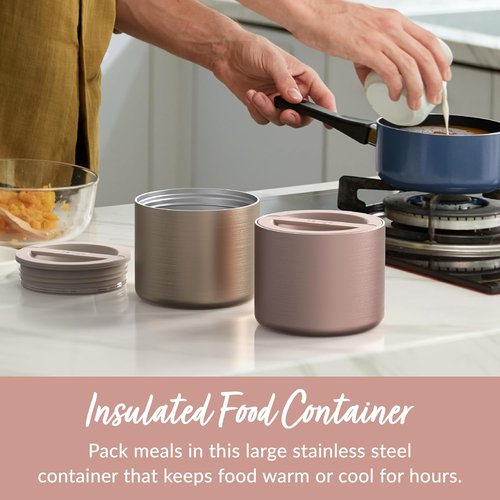 Bentgo Stainless Insulated Food Container - 2.4 Cups | Triple-Layer Vacuum Seal, Leak-Proof, Rose Gold