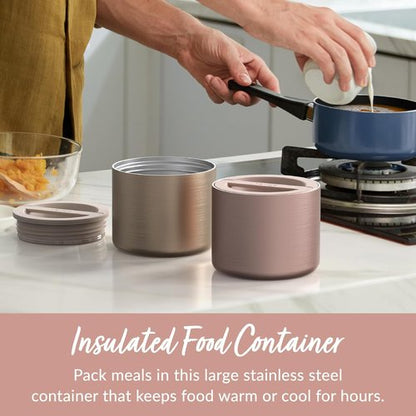 Bentgo Stainless Insulated Food Container - 2.4 Cups | Triple-Layer Vacuum Seal, Leak-Proof, Rose Gold