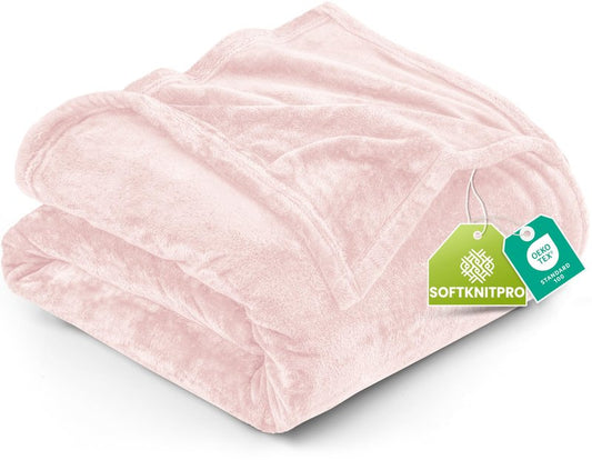 Utopia Bedding Fleece Blanket King Size Pink 300GSM Luxury Fuzzy Soft Anti-Static Microfiber Bed Blanket (90x102 Inch)