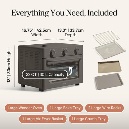 Our Place Large Wonder Oven - 6-in-1 Stainless Steel Air Fryer Toaster Oven | 32 QT Capacity - Toast, Roast, Bake, Reheat, Broil & Steam | Char