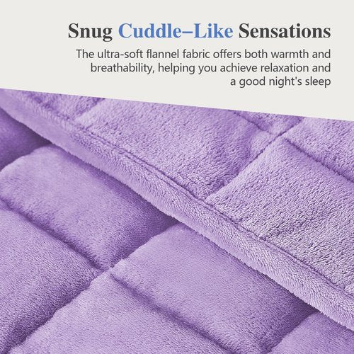 CYMULA Weighted Lap Blanket for Adults-Weighted Lap Pad Blanket for All Seasons (35" x 29" 5lbs, Purple) Travel Office Nap, Small Weighted Blanket for Sleeping