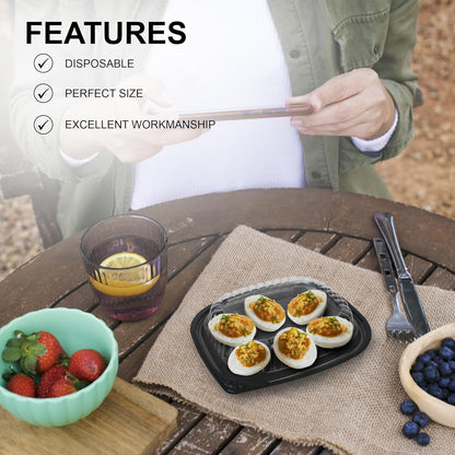 MT Products Clear Deviled Egg Containers - Durable Egg Platter Tray for 6 Eggs | Pack of 12, Made in USA
