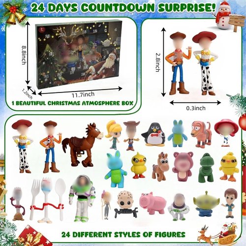 Advent Calendar 2025 - 24-Day Countdown Christmas Surprise Set with Anime Figures | Perfect Holiday Gifts