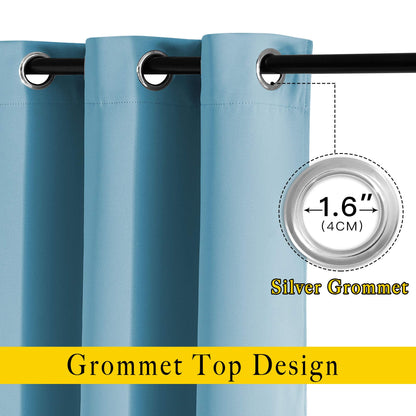 NICETOWN Room Darkening Curtain Panels - Window Treatment Thermal Insulated Grommet Light Blocking Curtains Drapes for Bedroom/Home Office (2 Panels, 46 by 54, Teal Blue)
