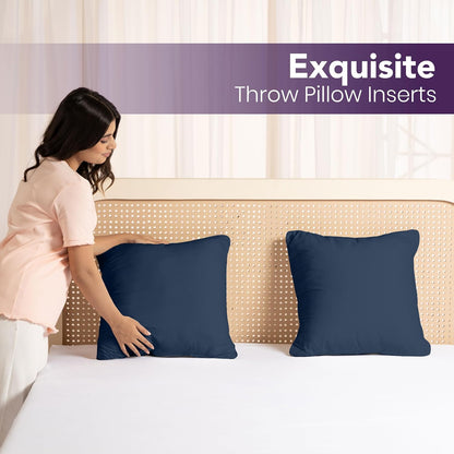 Utopia Bedding 20x20 Pillow Inserts - Set of 2 Navy Decorative Throw Pillows for Sofa & Couch - Soft & Supportive Cushions