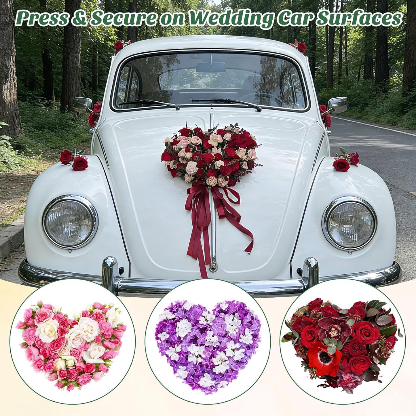 STOBOK Floral Foam Hearts - Heart-Shaped Floral Foam Cage with 5 Suction Cups for Weddings | Green, 12.2 x 11.4 in