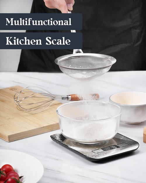 Digital Kitchen Scale by [Brand Name] - 11lb Capacity with LCD Display & Tare Function | Compact 304 Stainless Steel Design for Baking & Meal Prep