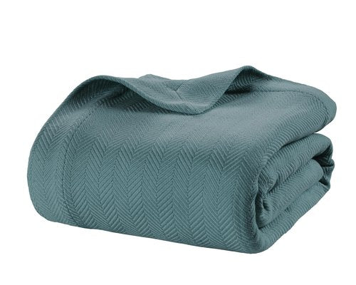 LANE LINEN 100% Cotton Queen Bed Blanket - Soft & Medium Weight Queen Blankets - Year Round Premium & Luxurious Essential - Great for Movie Night, Reading in Bed & Relaxing - OEKO-TEX Certified - Teal
