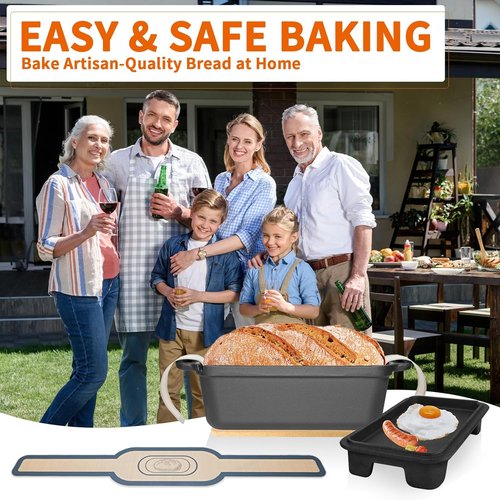 Cast Iron Combo Cooker by [Brand Name] - 2.5QT Pre-Seasoned Dutch Oven & Grill Pan | Versatile Skillet for Baking & Searing