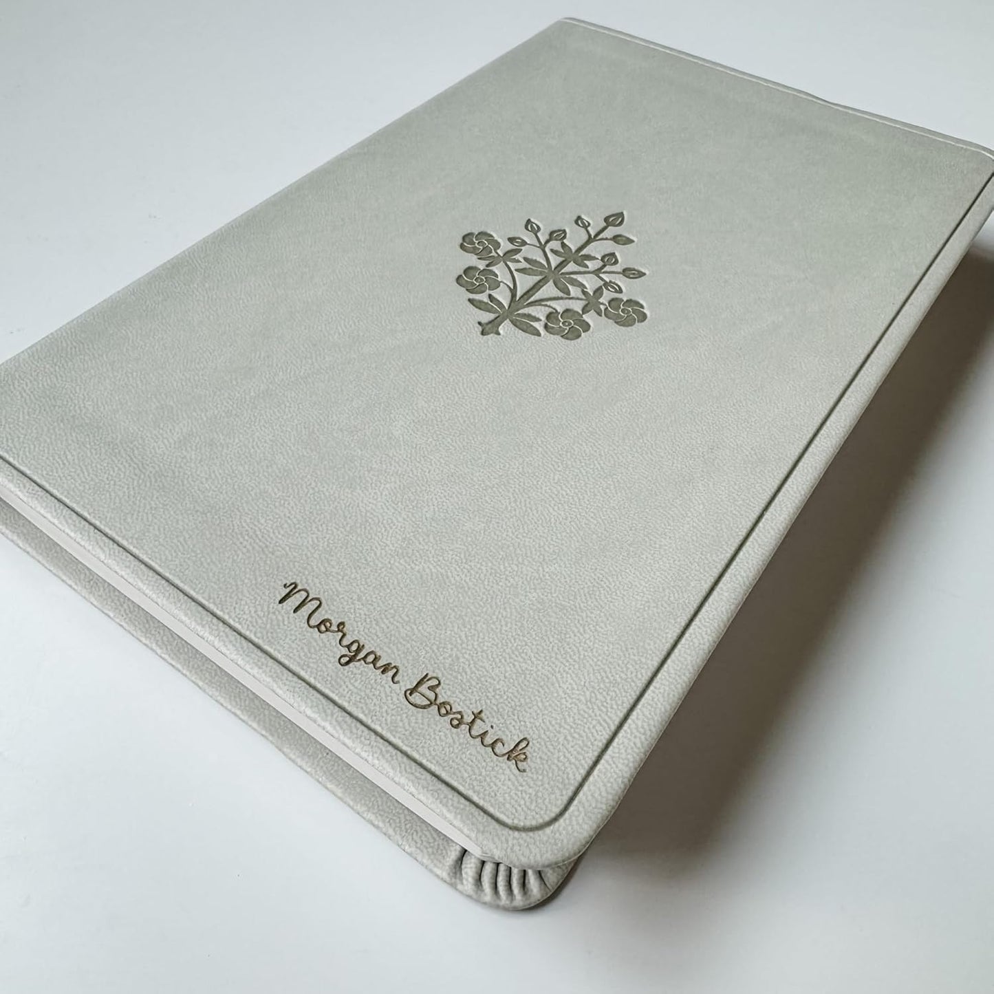 River Stone Personalized ESV Large Print Bible - Custom Hand Lettered Name on Cover | Flourish Design