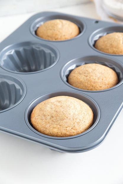 Fox Run Fluted Muffin Pan, 14 x 10.5 x 2 inches, Metallic