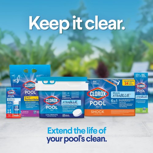 Clorox Pool&Spa XTRABLUE Chlorinating Tablets - Kills Bacteria & Stops Algae | 5 LB Individually Wrapped