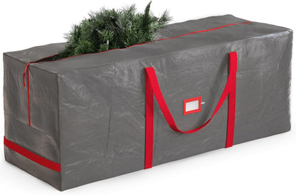 Zober Christmas Tree Storage Bag - Waterproof & Durable for 7.5 Ft Artificial Trees - Gray with Label Card Slot