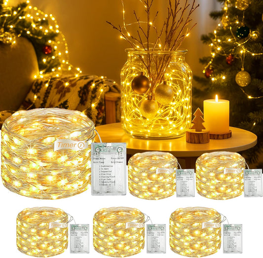 Skiennix 16FT 50 LED Fairy Lights - Battery Operated with Timer & 8 Modes | Warm White Mini String Lights for DIY Holiday Decor