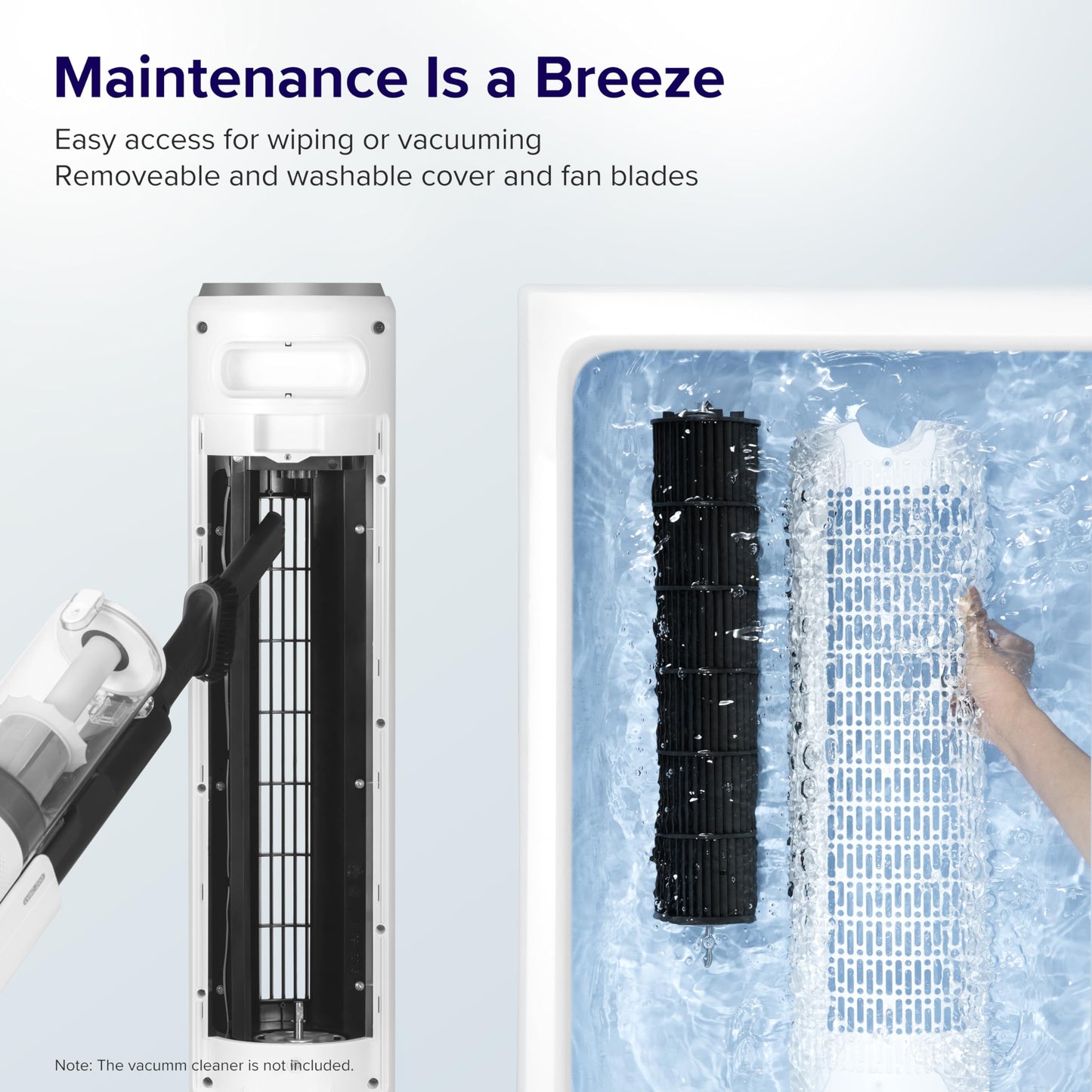 LEVOIT Tower Fan for Bedroom, Standing Fan that Blows Cold Air for Home, 28dB Quiet for Sleep, Remote, 90° Oscillation, 12H Timer, 25ft/s Velocity, 5 Speeds, 4 Modes, Bladeless 36 inch, White