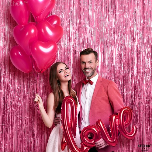 KatchOn Pink Fringe Backdrop - Large Pack of 2 | Perfect for Birthday, Baby Shower & Bachelorette Decor