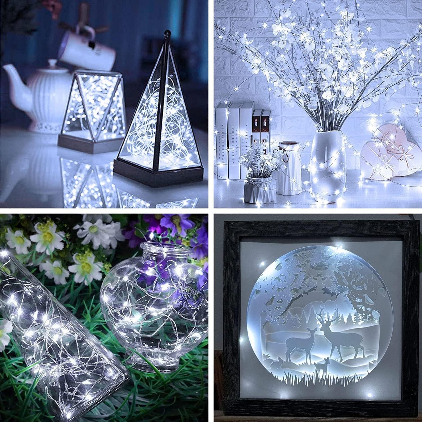 Skiennix 20 Pack Fairy Lights - Battery Operated 7ft Mini String Lights | Twinkle Silver Wire for Weddings & Christmas Decor