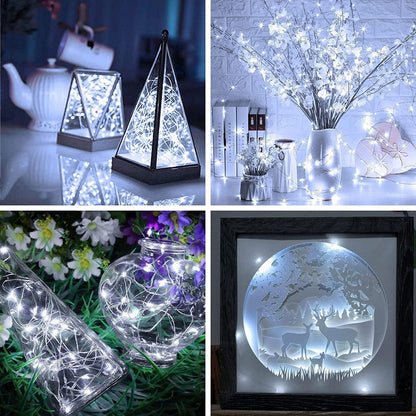 Skiennix 20 Pack Fairy Lights - Battery Operated 7ft Mini String Lights | Twinkle Silver Wire for Weddings & Christmas Decor