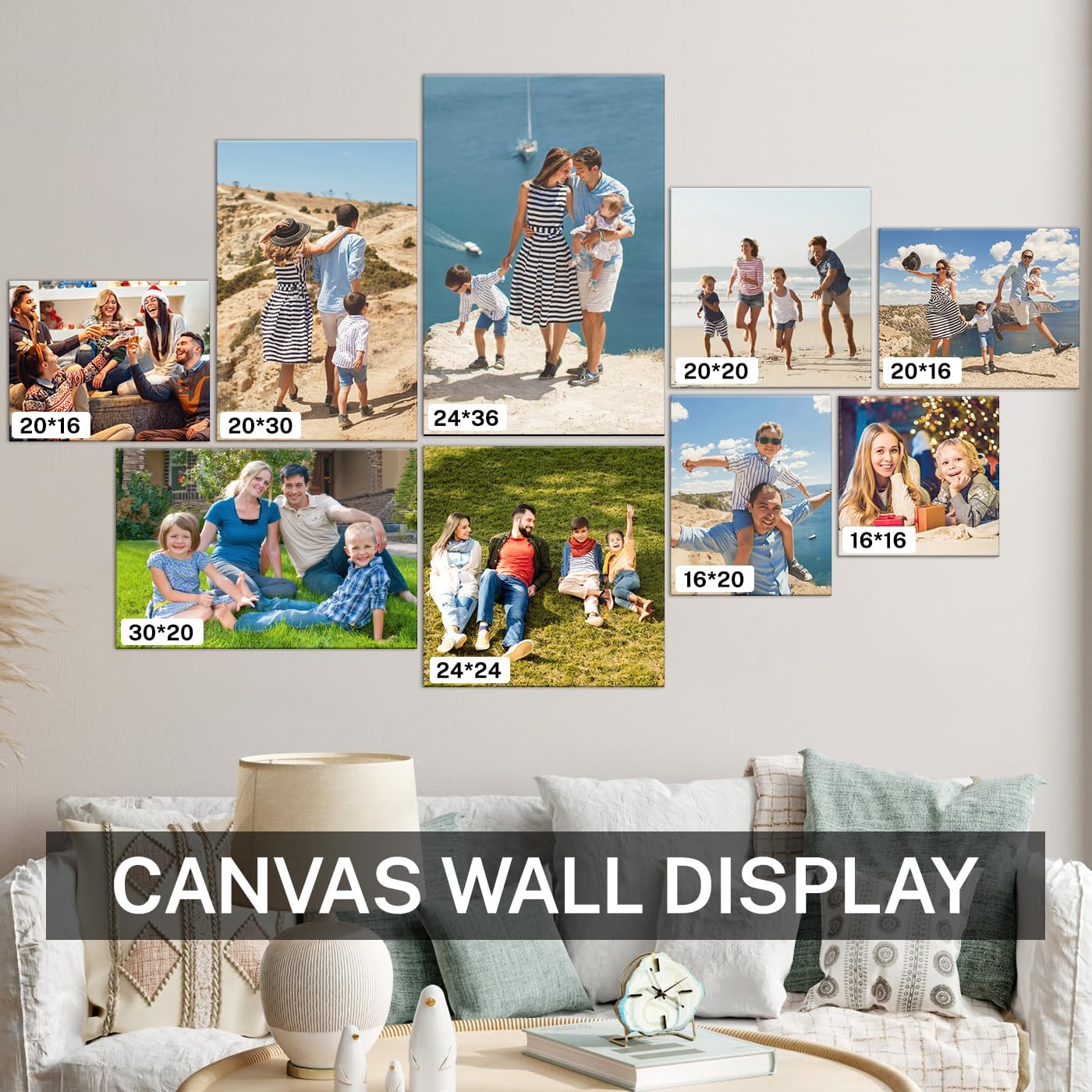 Sunwes Custom Canvas Prints - Personalized Wall Art with Your Photo | 24x36 Inch, Ready to Hang, Made in USA