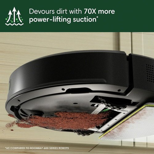 iRobot Roomba 105 Robot Vacuum & Mop - Powerful Suction, LiDAR Navigation, Self-Charging, Multi-Cleaning Modes