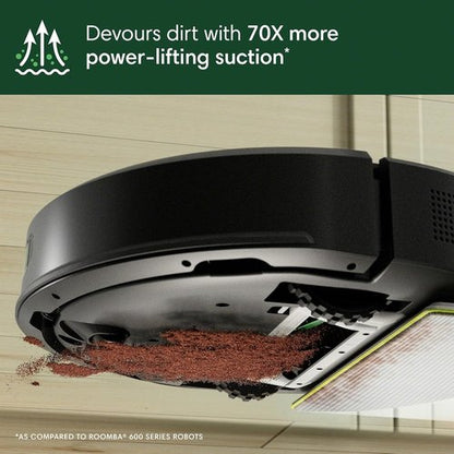 iRobot Roomba 105 Robot Vacuum & Mop - Powerful Suction, LiDAR Navigation, Self-Charging, Multi-Cleaning Modes