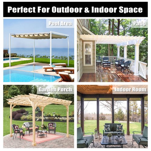 Easy-Going Outdoor Curtains Waterproof Windproof Weatherproof Curtain for Patio, Cabana, Porch, Pergola and Gazebo, Grommet Top and Tab Bottom Drape, 1panel, 54x84 inch, Grey