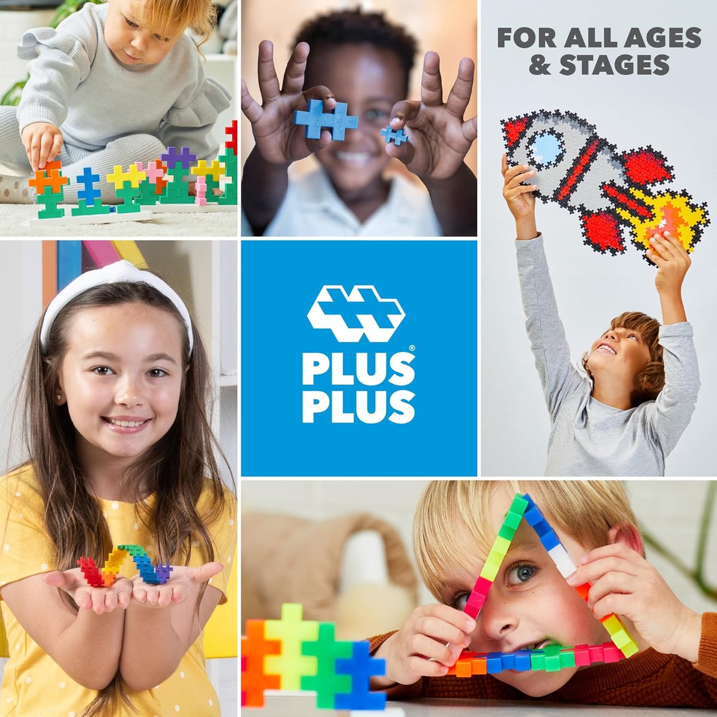 Plus Plus Building Set - 3D Open-Ended STEM Toy for Kids with Travel Case & 100 Mini Pieces