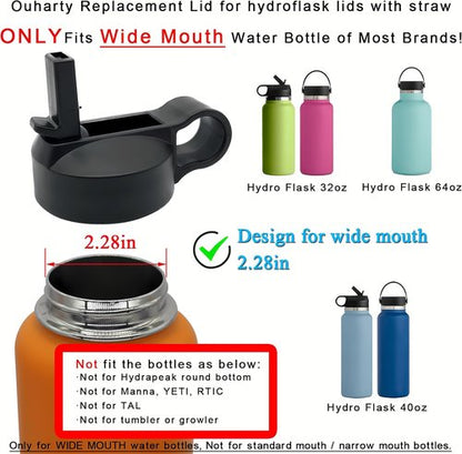 Hydro Flask Replacement Straw Lid - Durable Top Lid with Straw for 32, 40, 64 oz Wide Mouth Bottles