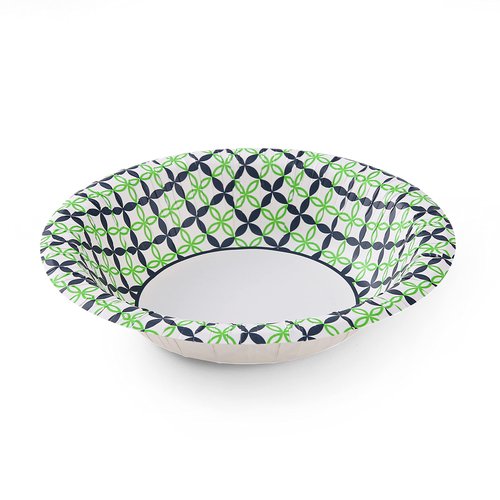 Glad Round Disposable Paper Bowls, Happy Daisies Design - Heavy Duty, Soak Proof, Cut-Resistant, Microwavable Bowl for All Foods & Daily Use, 16 Oz, 40 Count