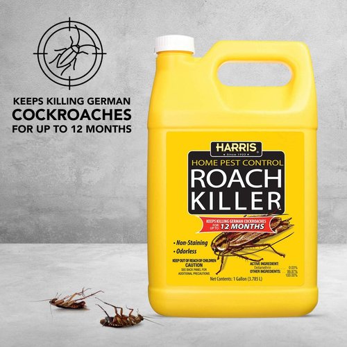 Harris Roach Killer - Odorless Liquid Spray with 12-Month Residual Kill Formula | 1 Gallon