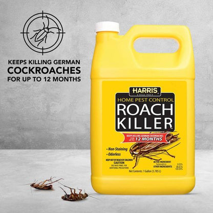Harris Roach Killer - Odorless Liquid Spray with 12-Month Residual Kill Formula | 1 Gallon