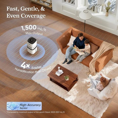 LEVOIT 6000S Smart Evaporative Humidifier - 23L Capacity, 72-Hour Run Time, Premium Filter, Sleep Mode