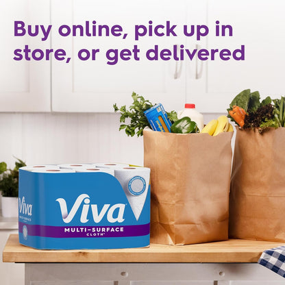 Viva Multi-Surface Cloth Paper Towels - Choose-A-Sheet Size, 3 Double Rolls, 110 Sheets Each