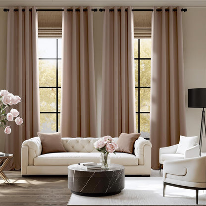 NICETOWN Room Darkening Curtains - 2 Panels in Cappuccino | W52 x L84 for Enhanced Privacy