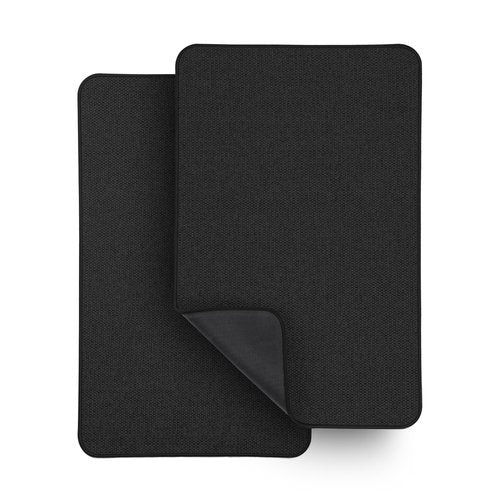 Bosap Bath Mat,Ultra Thin Bathroom Runner Rugs,Large Bath Mats for Bathroom,Quick Dry,Non-Slip,Machine Washable,Low Pile,Bath Rug,Shower Outside,Sink,Home Decor Accessories.Black,1'5"x2'3"(2 Pack)