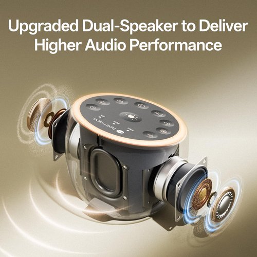 Hotmoon Sound Machine for Sleep, Cocoon 2 White Noise Sound Machine with 40 Relaxing Sounds, Dual-Speaker & Timer, 8 Night Light, Pink Brown Green Noise for Sleeping Adults, Office Privacy, Plug-in