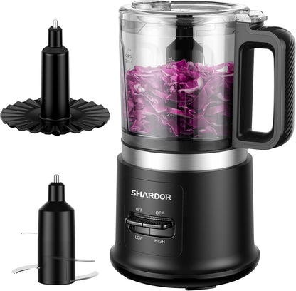 Skiennix Food Chopper - 4 Cup Electric Mini Processor with 2 Speed & 4 Stainless Steel Blades | BPA-Free
