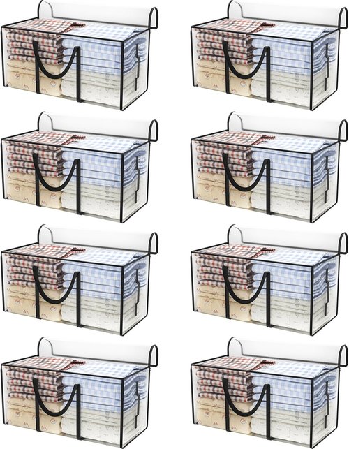 Congregate Heavy Duty Extra Large Moving Bags - 97L Semi-Transparent Totes with Reinforced Handles & Metal Zippers | 28.7"x13.7"x15" Foldable Storage Solution