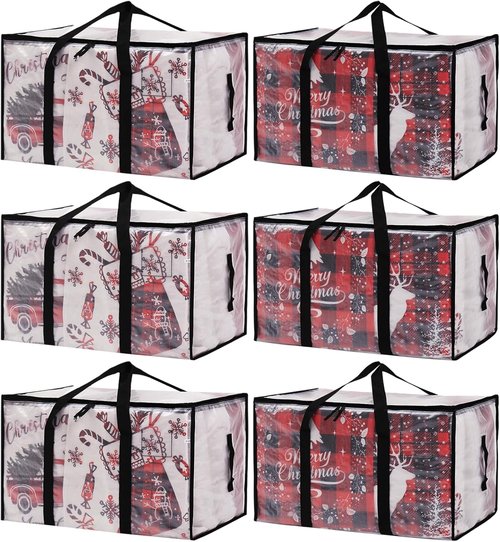 Heavy Duty Moving Bags by [Brand Name] - Extra Large Clear Storage Bins with Lids | 6 Pack for Clothes