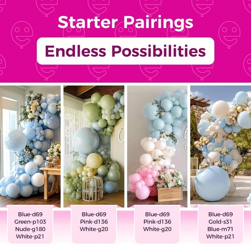 Bezente Pastel Blue Latex Balloons - 100 Pack 12-Inch Round Helium Balloons for Weddings & Parties