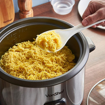 Vonshef 10-Cup Rice Cooker - Non-Stick Stainless Steel with Dynastar Adapters | 220V 240V