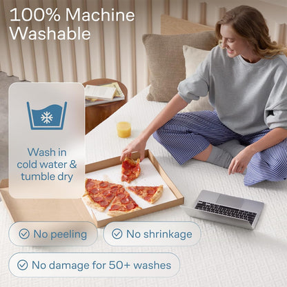 100% Waterproof Mattress Protector by [Brand Name] - Full Size, Noiseless & Cooling Bamboo Viscose - Ultimate Spill & Stain Defense (White)