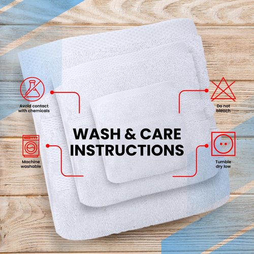 Infinitee Xclusives 6 Piece Premium Towel Set, 2 Bath Towels, 2 Hand Towels, and 2 Wash Cloths, 100% Ring Spun Turkish Cotton Highly Absorbent Towels for Bathroom, Gym, Hotel, and Spa (Bright White)