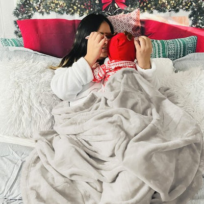 Bedsure GentleSoft Fleece Throw Blanket Linen - 300GSM Soft Lightweight Plush Cozy Blankets for Bed, Sofa, Couch, Travel, Camping, 50x60 inches